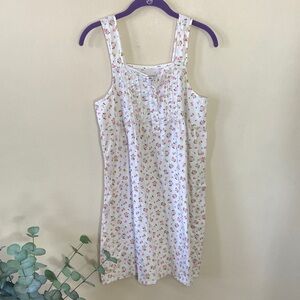 Plume Floral Cotton Mini Dress Cottagecore Button Front Small Vintage Inspired